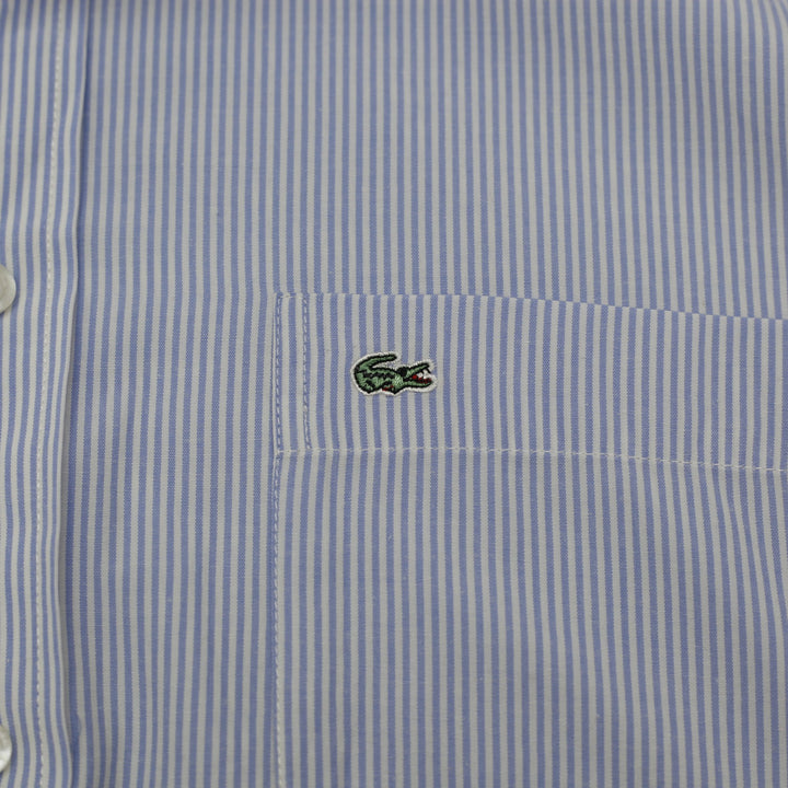 Mens Lacoste Fine Striped Short Sleeve Button-Up Shirt