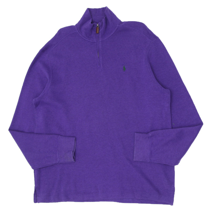 Mens Polo by Ralph Lauren Quarter Zip Purple Sweater