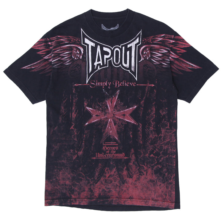 Mens Tapout Simply Believe Heroes Of The Underground T-Shirt Black - Fashion Rerun Vintage Migration_T-Shirt