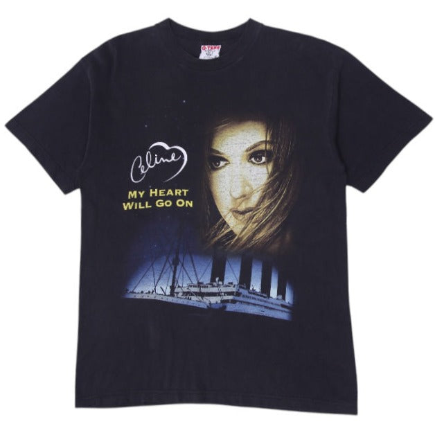 Vintage Celine Dion "My Heart Will Go On" World Tour 98 T-Shirt Made In USA L | Migration_T-Shirts | Fashion Rerun