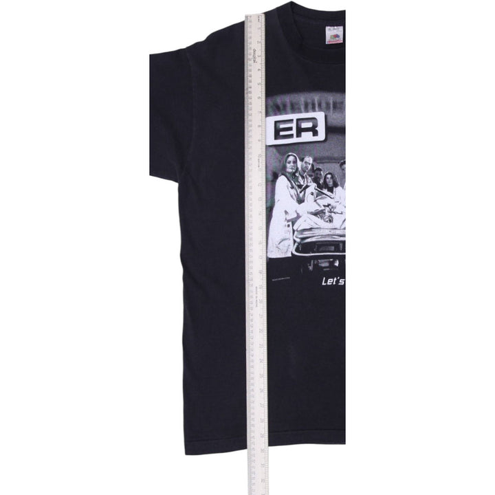Vintage Fruit of the Loom ER T-Shirt Black Graphic Made In USA Single Stitch XL | Migration_T-Shirts - View 6 | Fashion Rerun