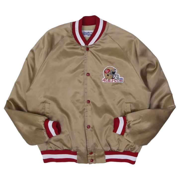 Vintage Mens Chalk Line 49ers Gold Jacket NFL Made In USA