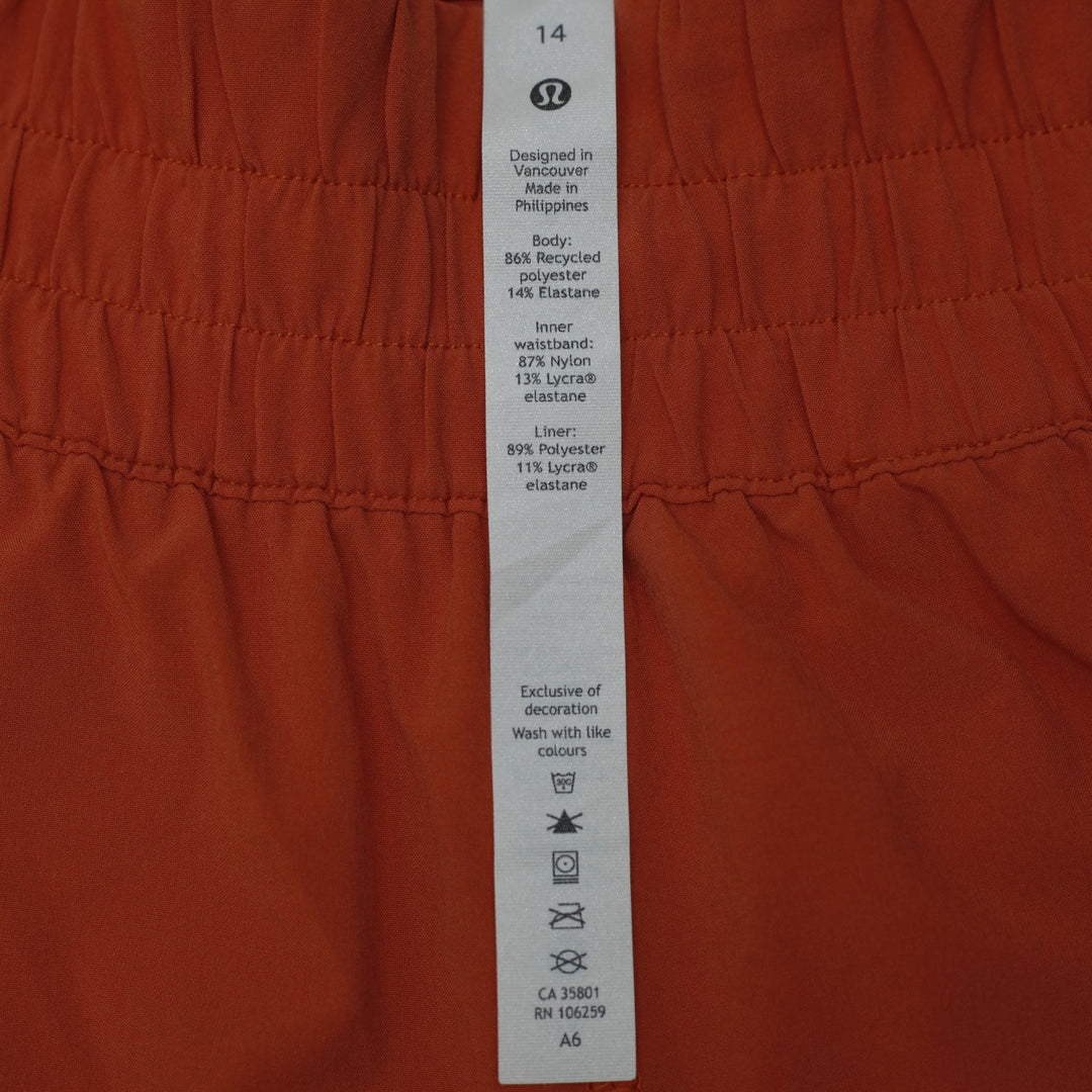 Ladies Lululemon Track That High-Rise Lined Short Size 14