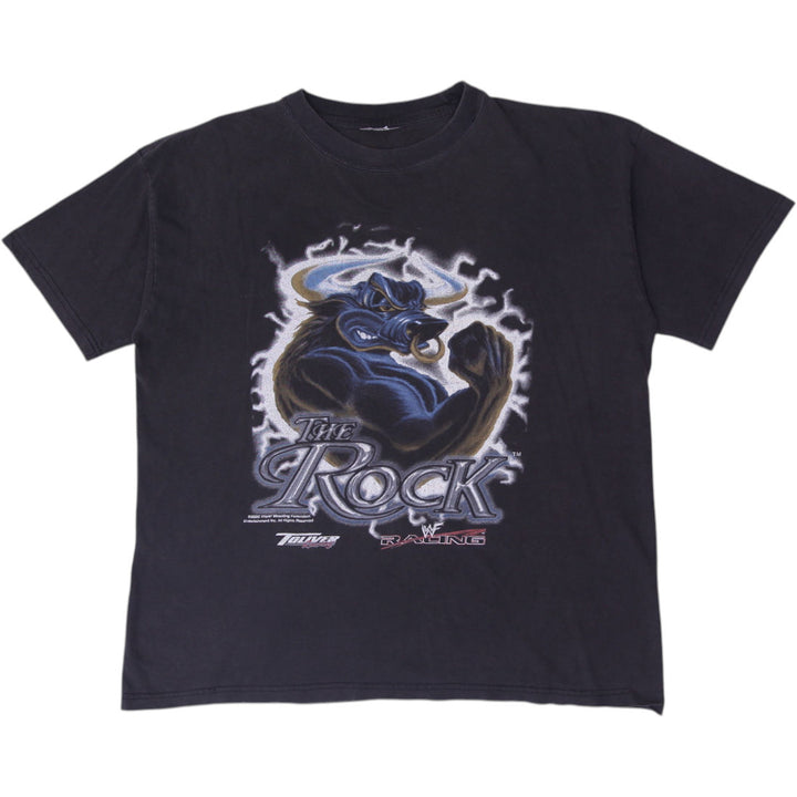 Vintage Mens 2000 WWF The Rock Brahma Bull Toliver Racing T-Shirt
