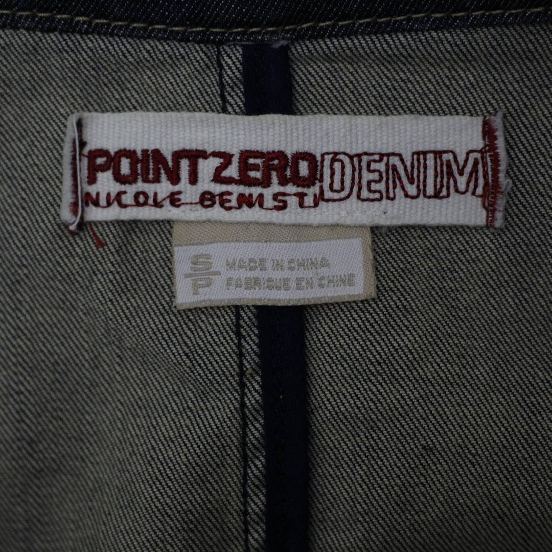 Y2K Ladies Point Zero Denim Button Front Tailored Fitted Jacket Size S