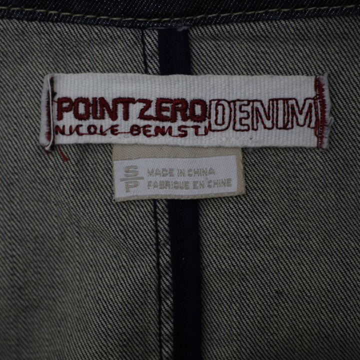 Y2K Ladies Point Zero Denim Button Front Tailored Fitted Jacket Size S