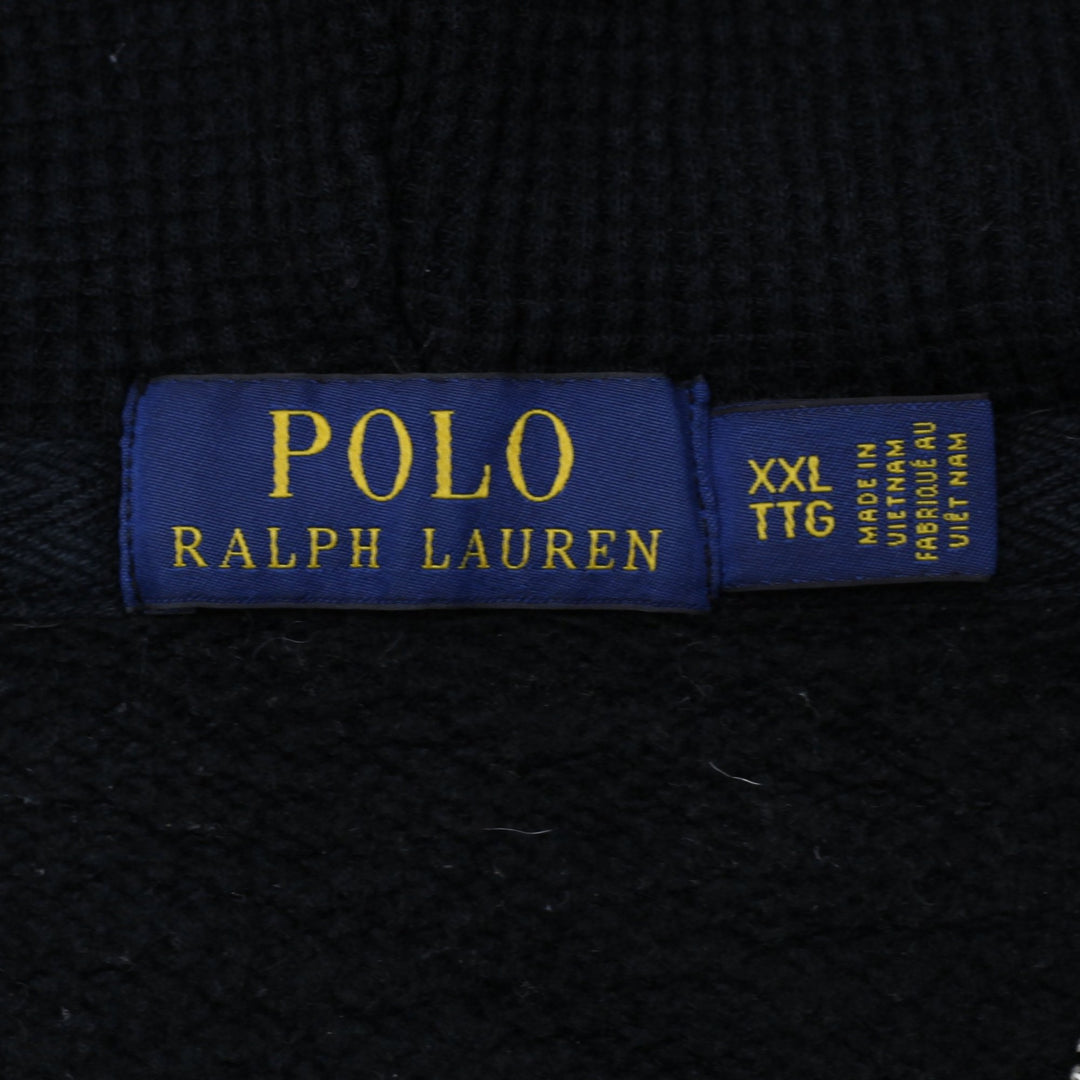 Mens Polo Ralph Lauren Hoodie Black Full Zip Red Logo | Migration_Hoodies - Back View | Fashion Rerun