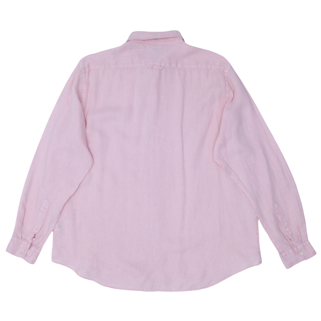 Mens Black  Brown Long Sleeve Linen Shirt - Fashion Rerun Vintage Migration_Shirt