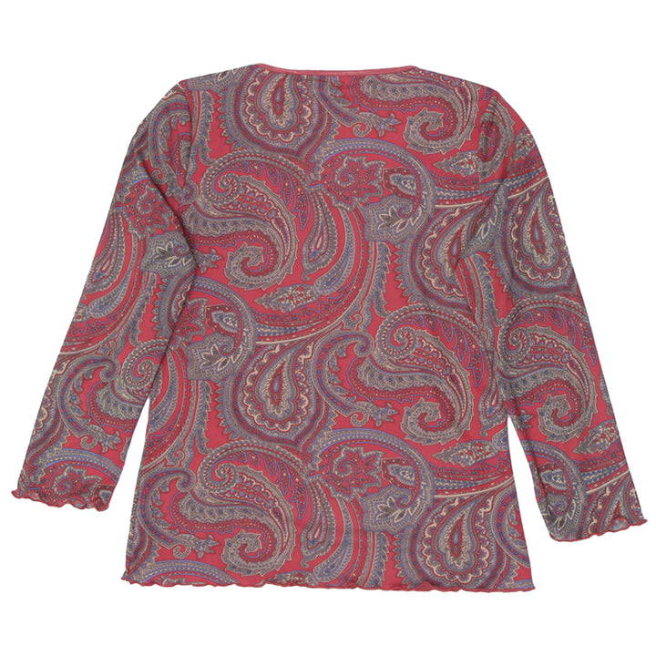 Y2K Ladies Liz Claiborne Long Sleeve Paisley Print Top