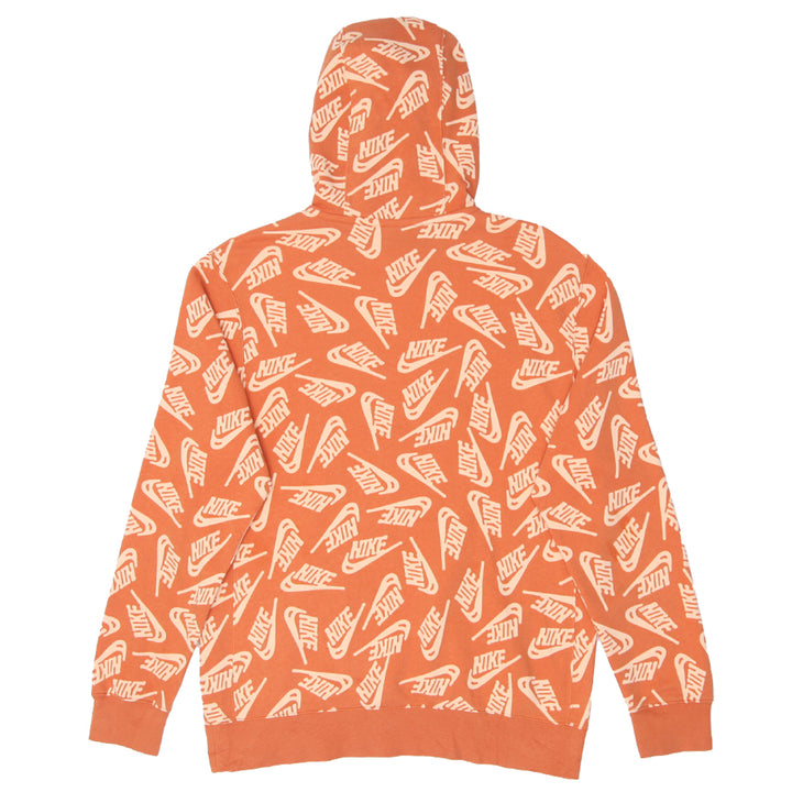 Mens Nike Embroidered All Over Print Logo Hoodie - Fashion Rerun Vintage Migration_Sweaters