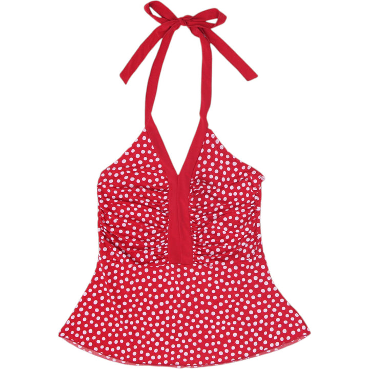 Y2K Ladies Seduction Halter Top Red Polka Dot Vintage Style