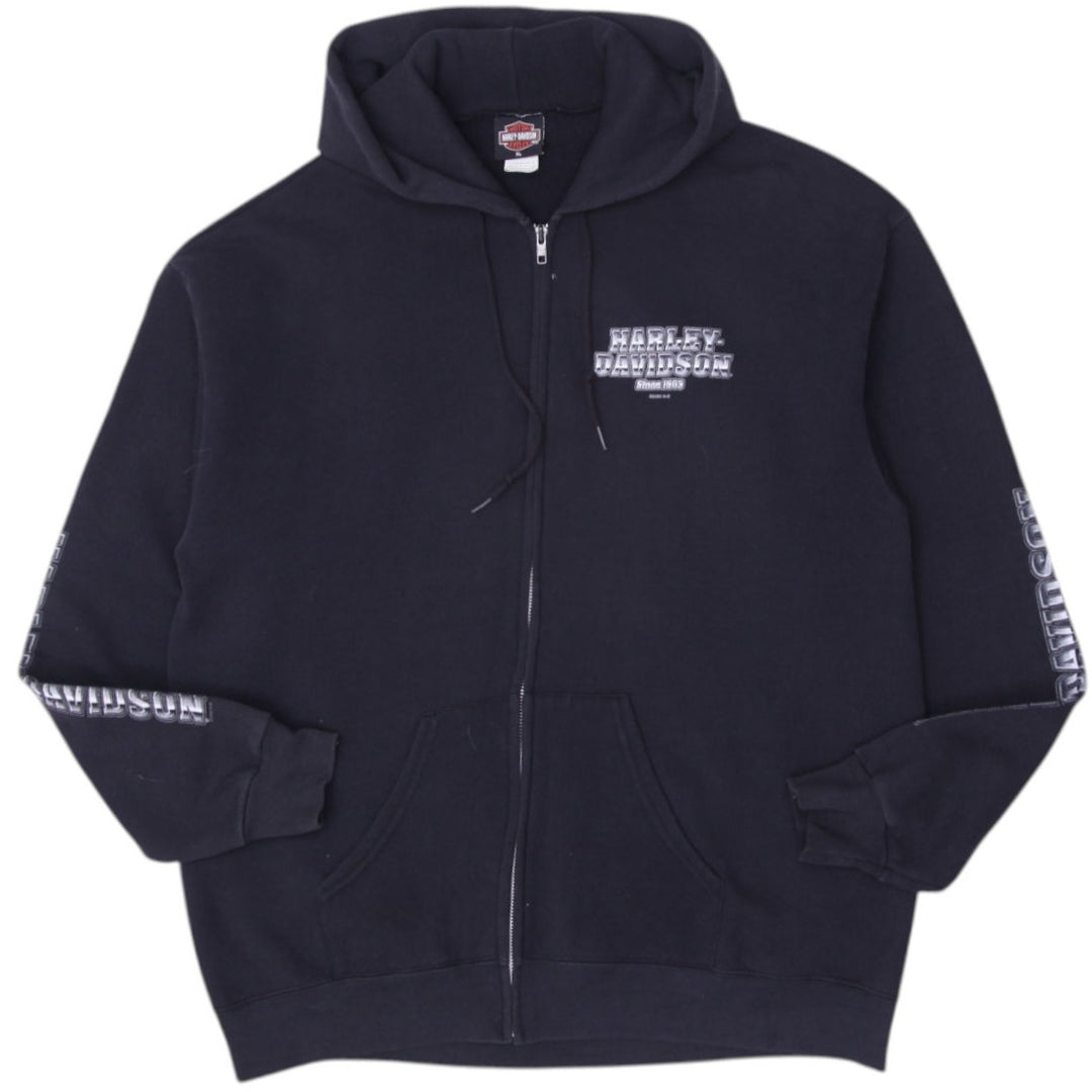 Vintage Mens Harley Davidson Hoodie Black Full Zip Thunder Road XL | Migration_Hoodies | Fashion Rerun