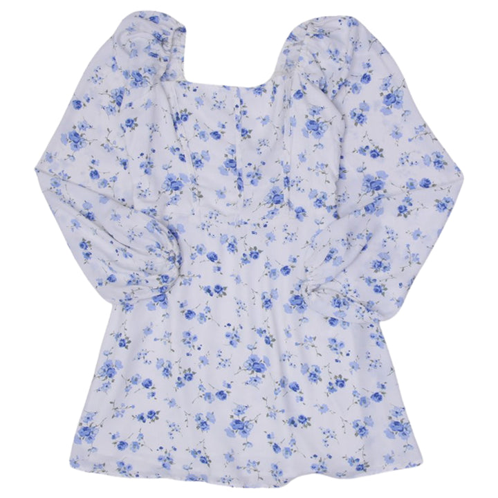 Ladies Hollister Floral Square Neck Long Sleeve Dress