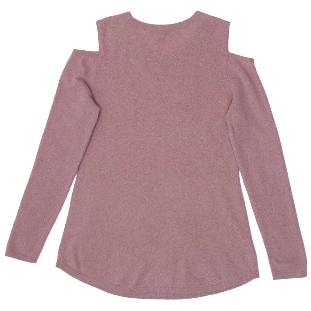 Ladies Charter Club Luxury 100% Cashmere Cold Shoulder Sweater