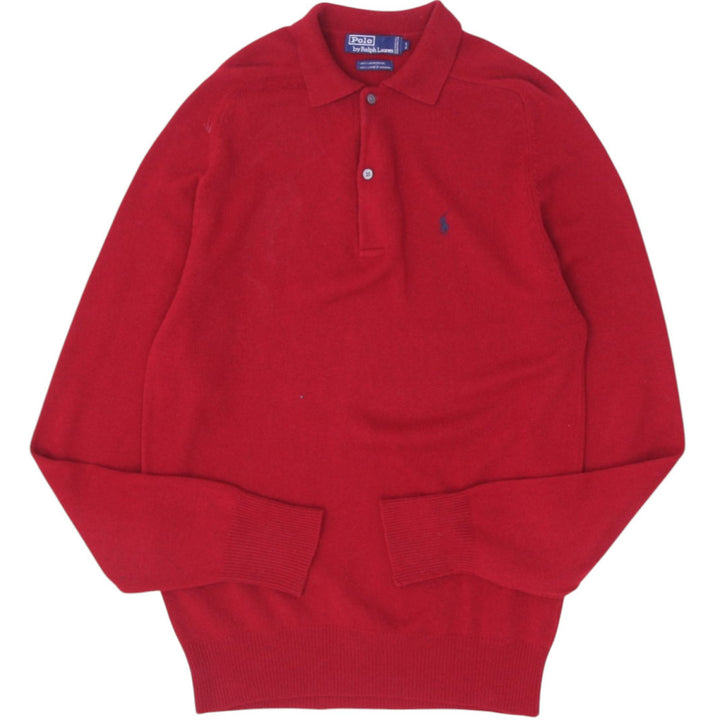 Vintage Polo By Ralph Lauren 100% Lambswool Polo Long Sleeve Sweater