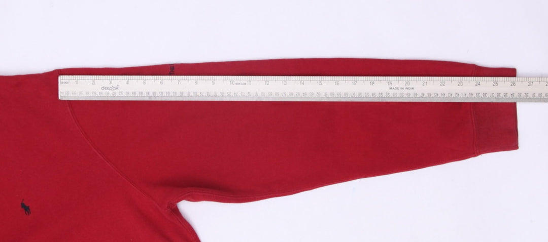 Vintage Mens Polo Ralph Lauren Red Sweatshirt Cotton Blend Logo