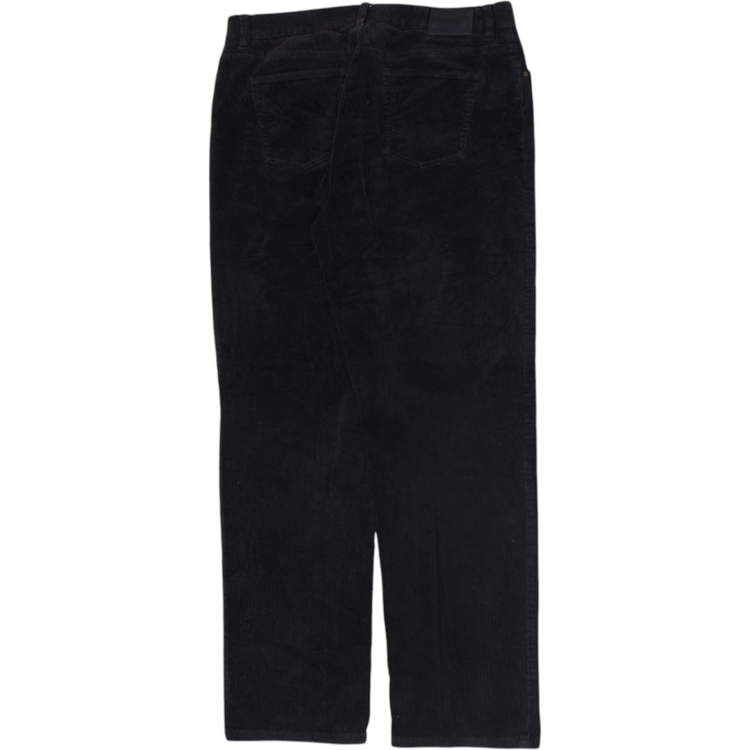 Ladies Lauren Jeans Co. Ralph Lauren Black Corduroy Pants Leather Patch Size 14