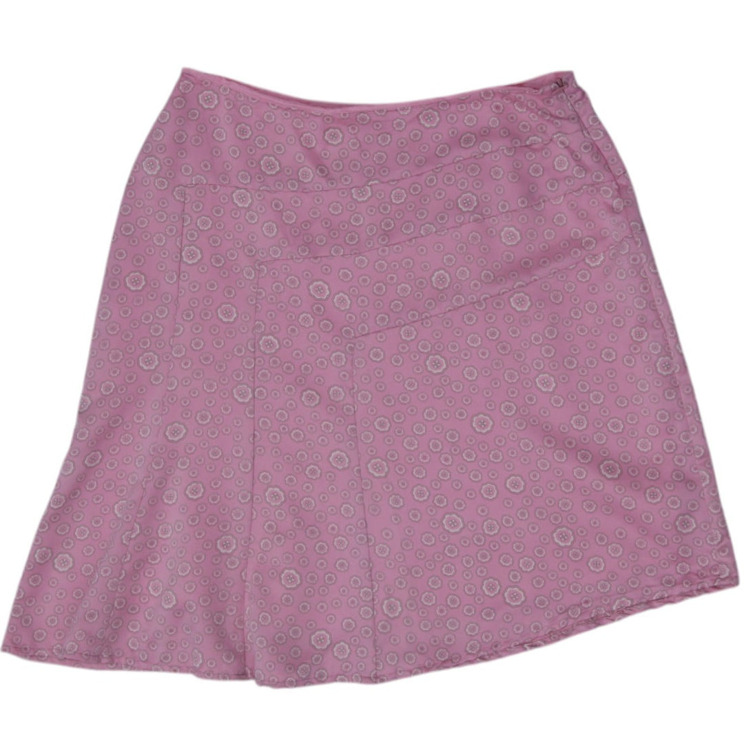 Y2K Ladies Rip Curl Geometric Circle Print Satin Flared Skirt Size 3