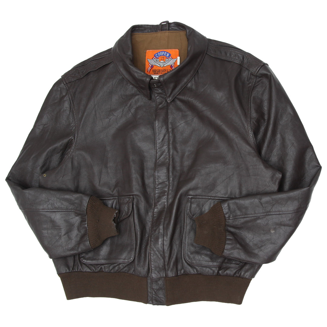 Vintage Cooper A-2 U.S Air Force Flight Goatskin Leather Jacket Made In USA