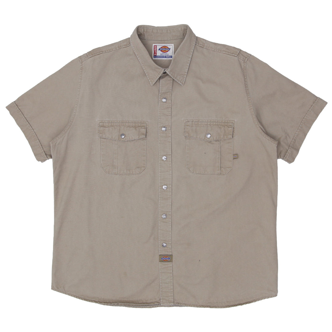 Dickies Short Sleeve Work Shirt Box Shirt Men's L Size polyester black type Vintage Second Hand