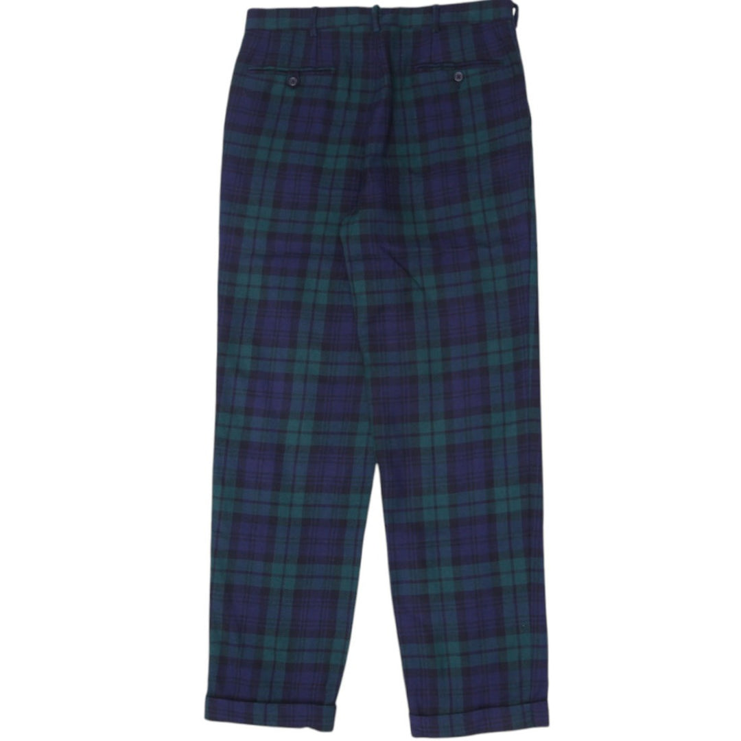 Vintage Polo Ralph Lauren Trousers Green Check Plaid Wool Pants | Migration_Pants - Side View | Fashion Rerun