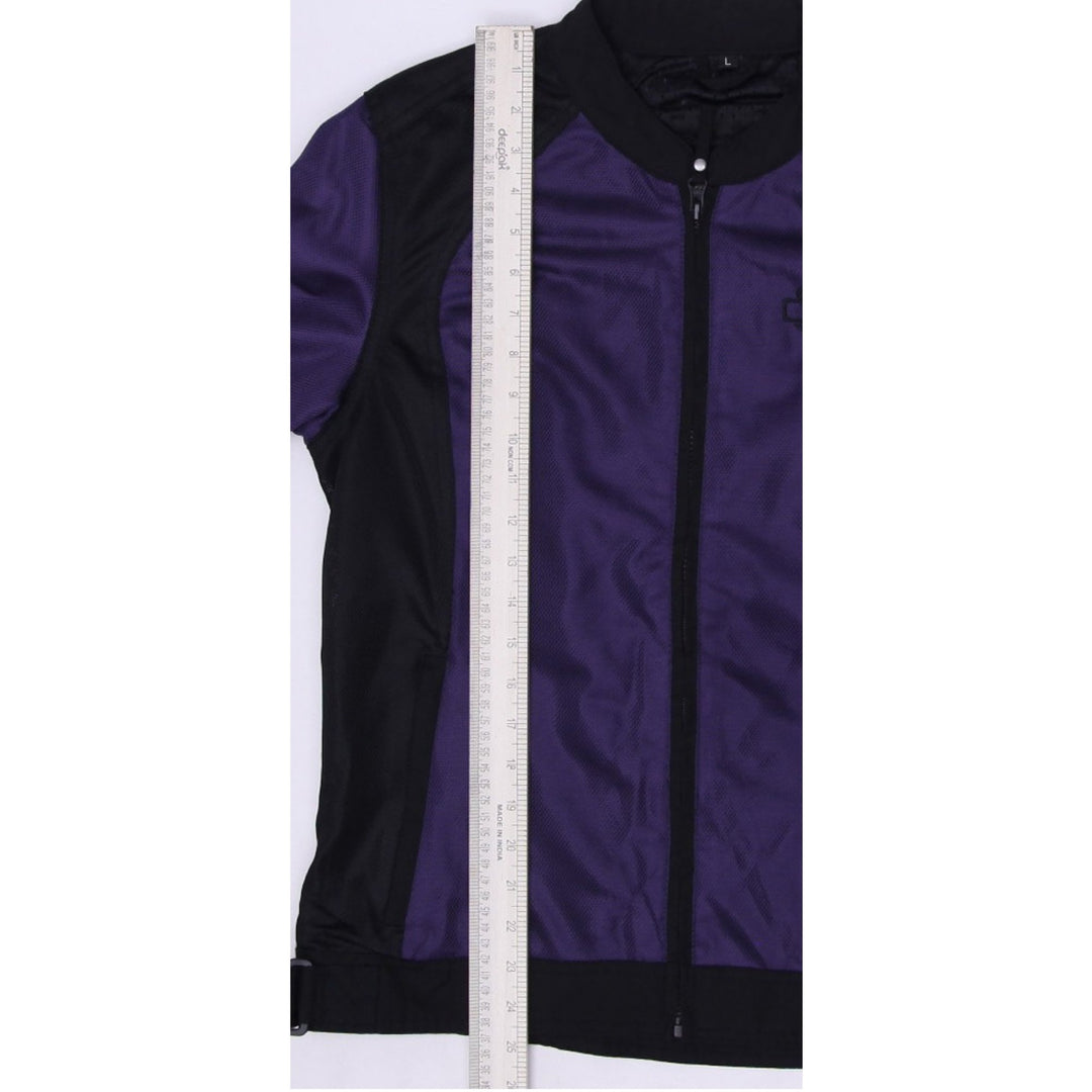 Vintage Harley-Davidson Women's Purple and Black Mesh Motorcycle Jacket | Migration_Jackets - Detail View | Fashion Rerun