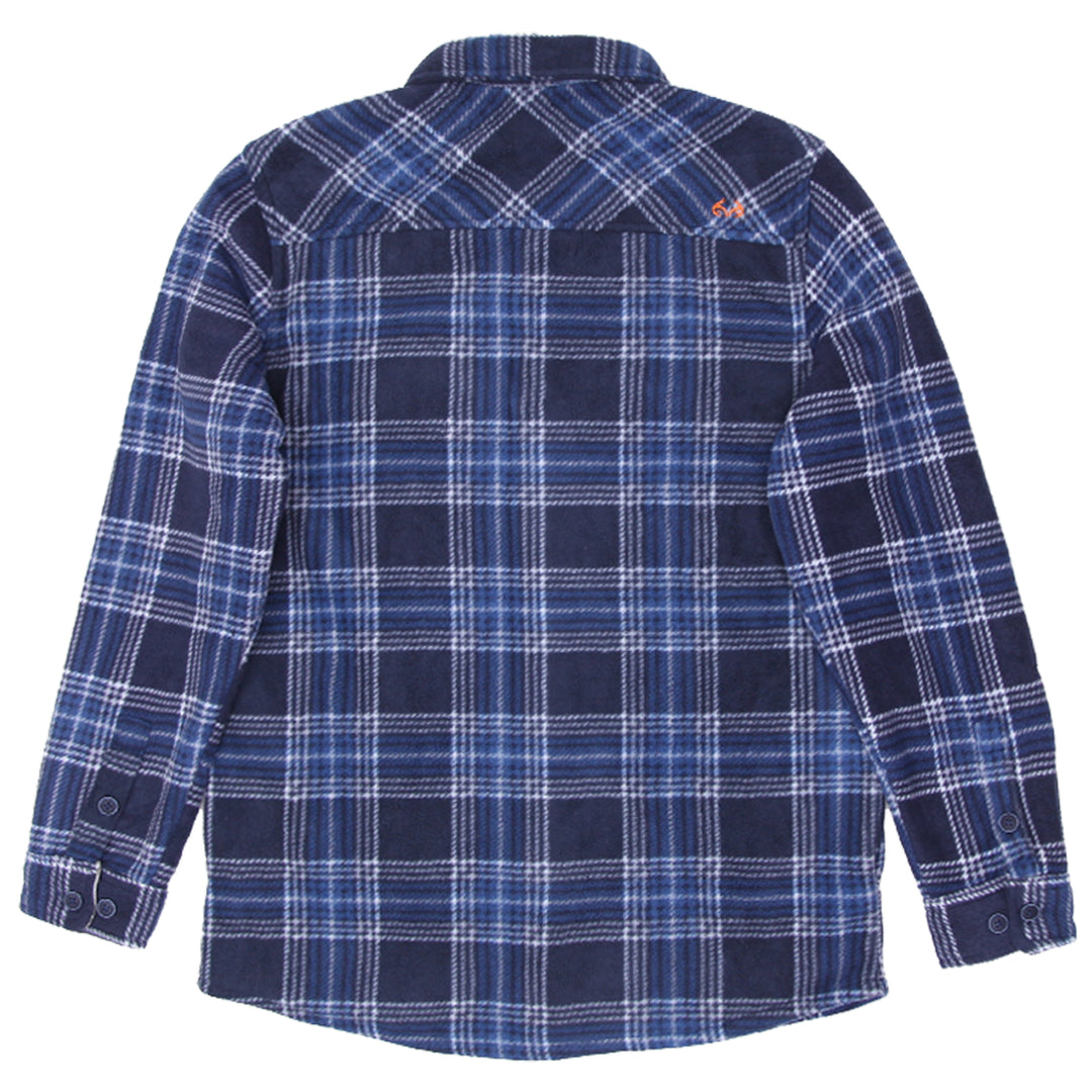 Mens Realtree Sherpa Fleece Lined Plaid Flannel Shirt - Fashion Rerun Vintage Migration_Shirt