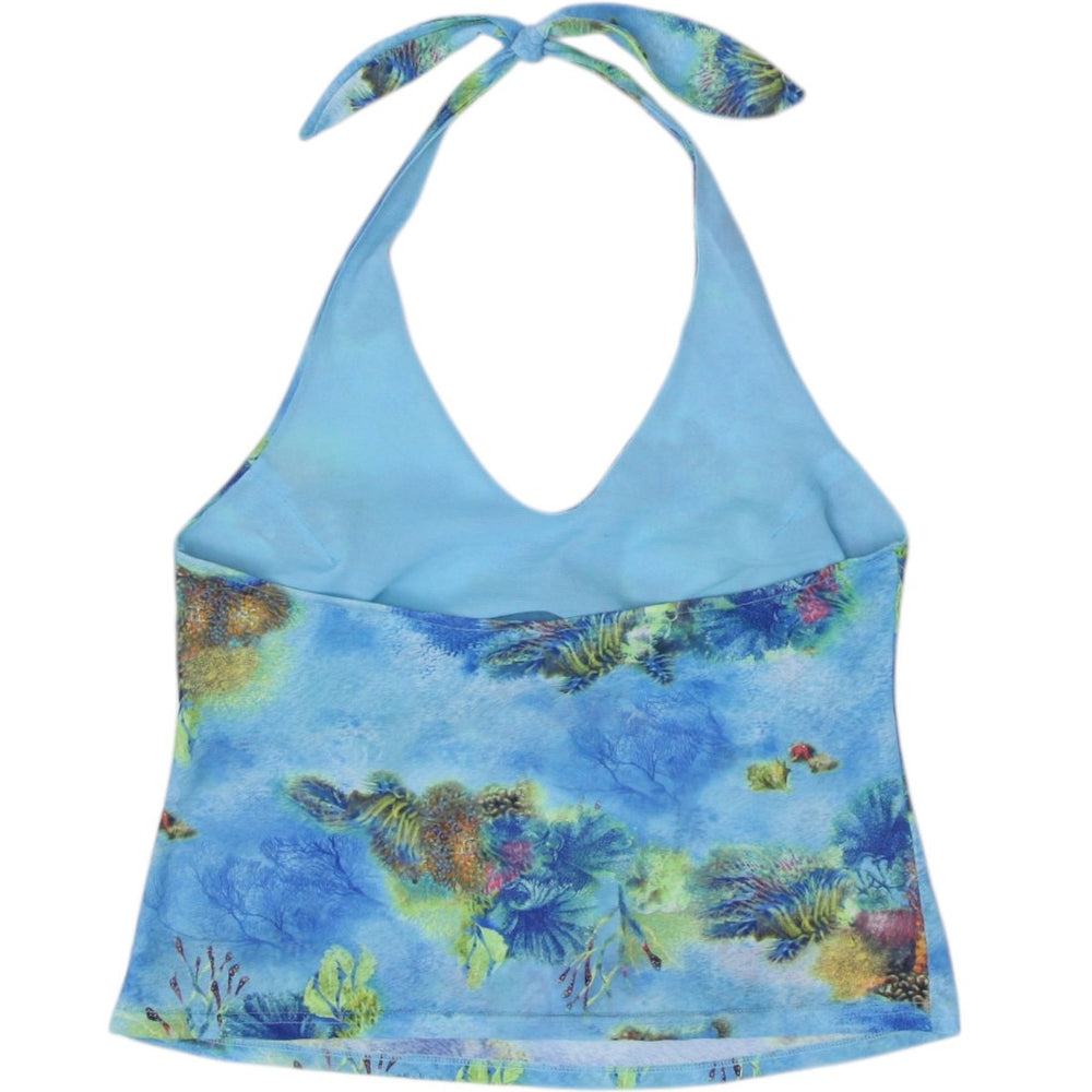 Y2K Ladies Halter Sleeveless Crop Top Size M | Migration_Y2K Tops - Side View | Fashion Rerun