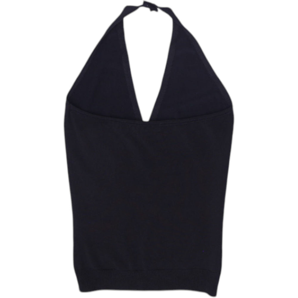Y2K Ladies Jacob Stretch Knit Halter Sleeveless Top Size S | Migration_Y2K Tops - Side View | Fashion Rerun