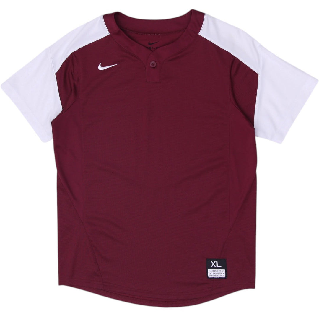Mens Nike Dri-FIT Baseball Jersey Maroon White Size XL