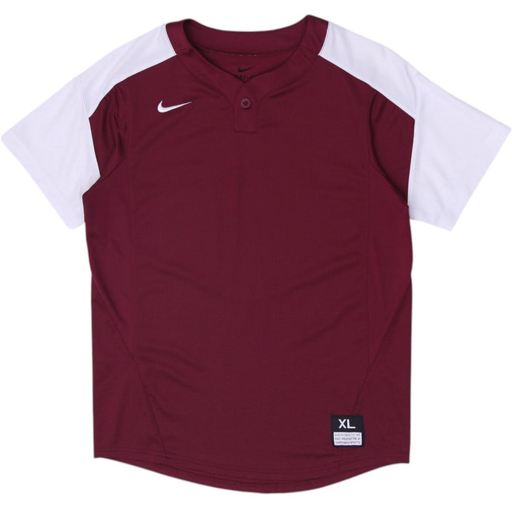 Mens Nike Dri-FIT Baseball Jersey Maroon White Size XL