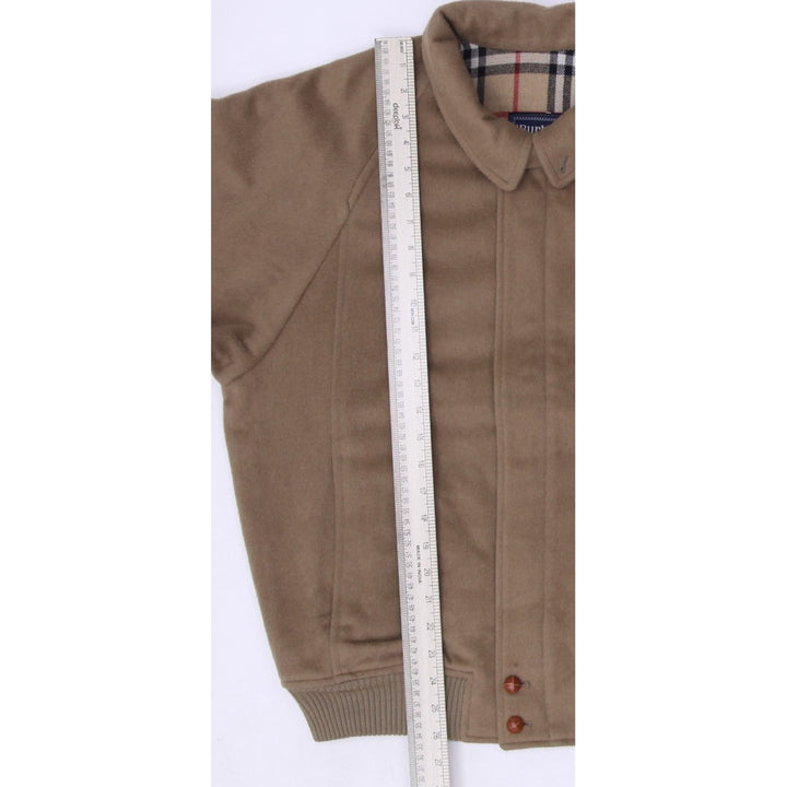 Vintage 80's Burberry Wool Blend Harrington Brown Jacket
