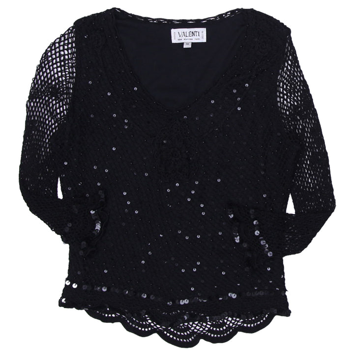 Y2K Ladies Valenti Net Long Sleeve Top