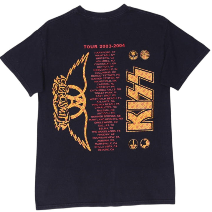 Vintage Kiss and Aerosmith 2003-2004 Concert Tour T-Shirt Size M | Migration_T-Shirts - Side View | Fashion Rerun