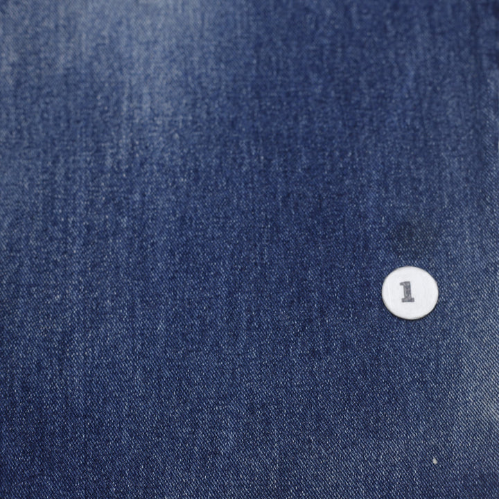 Y2K Mens FUBU Denim Jeans Washed Blue Straight Fit Embroidered 34