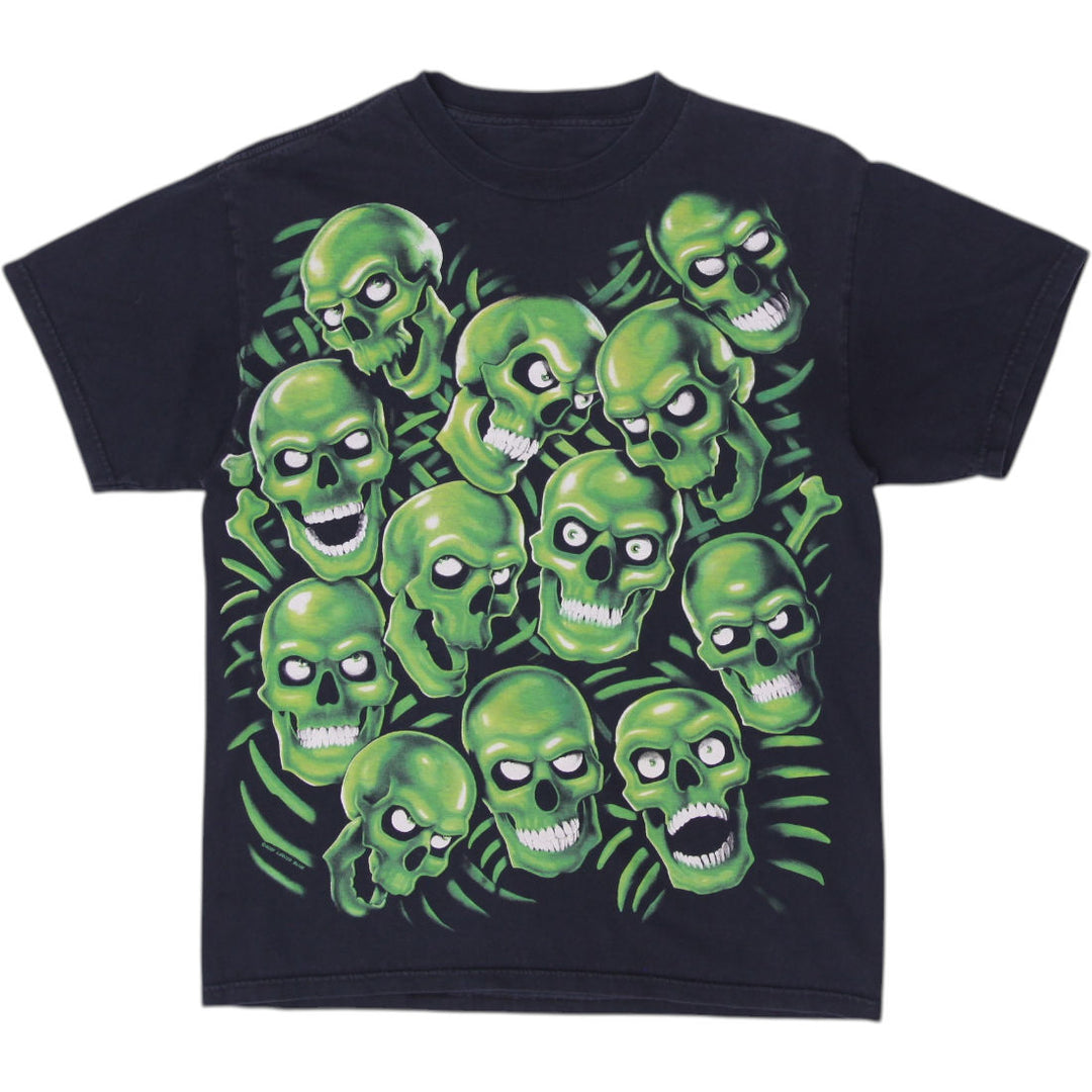 Vintage 2001 Liquid Blue "Skull Pile" Graphic T-Shirt Size M | Migration_T-Shirts | Fashion Rerun