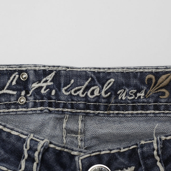Y2K Ladies Embroidered Rhinestone Bootcut Jeans Size 5 | Migration_Jeans & Pants - Back View | Fashion Rerun