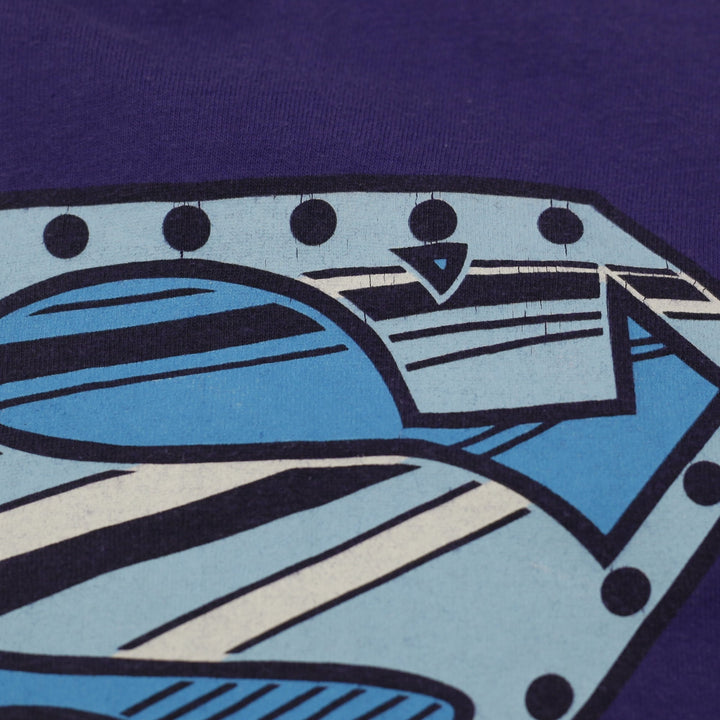 Vintage 90s Hanes Heavyweight Superman Shield Graphic T-Shirt Purple XL