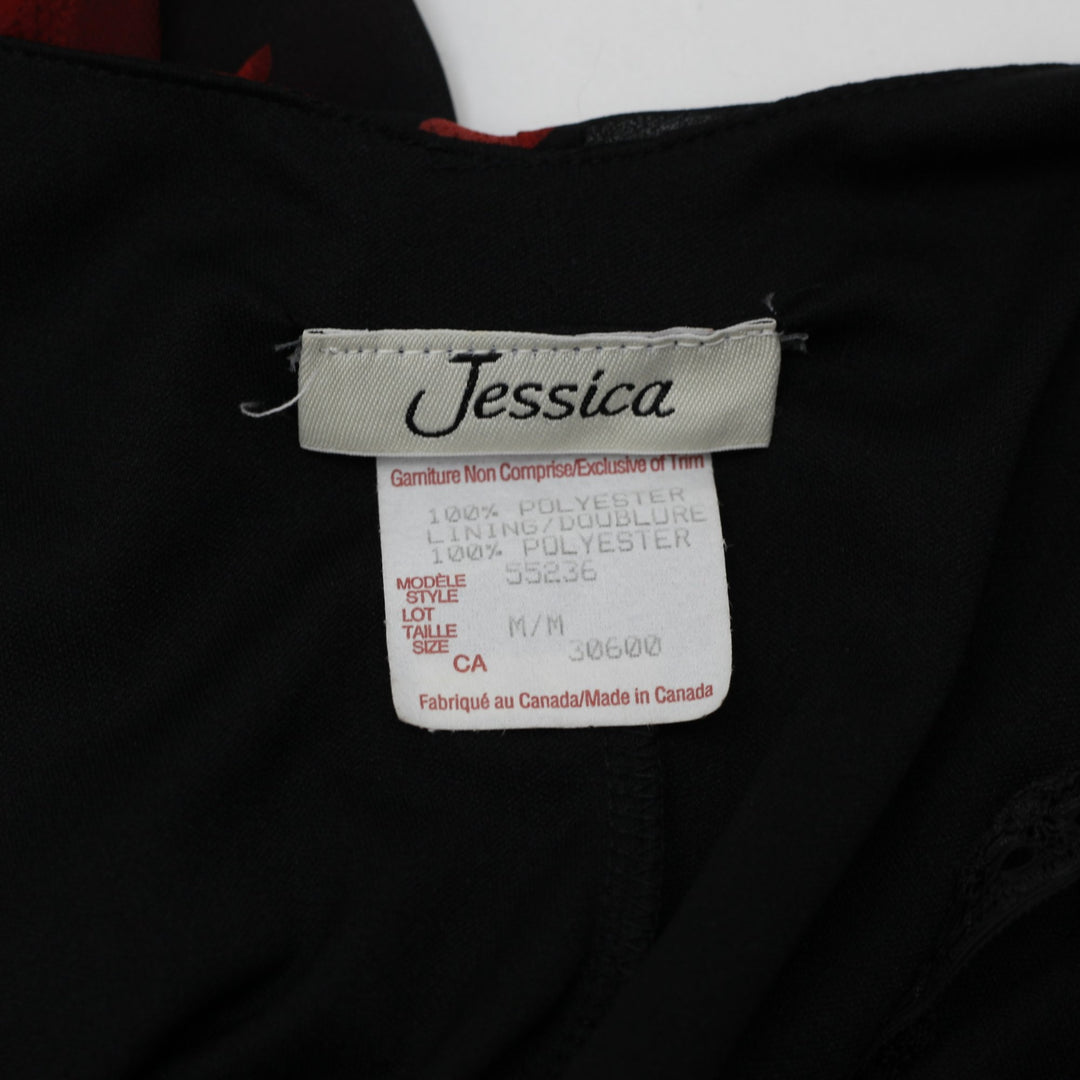 Y2K Ladies Jessica Asymmetrical Hem Floral Mesh Cami Dress Size M