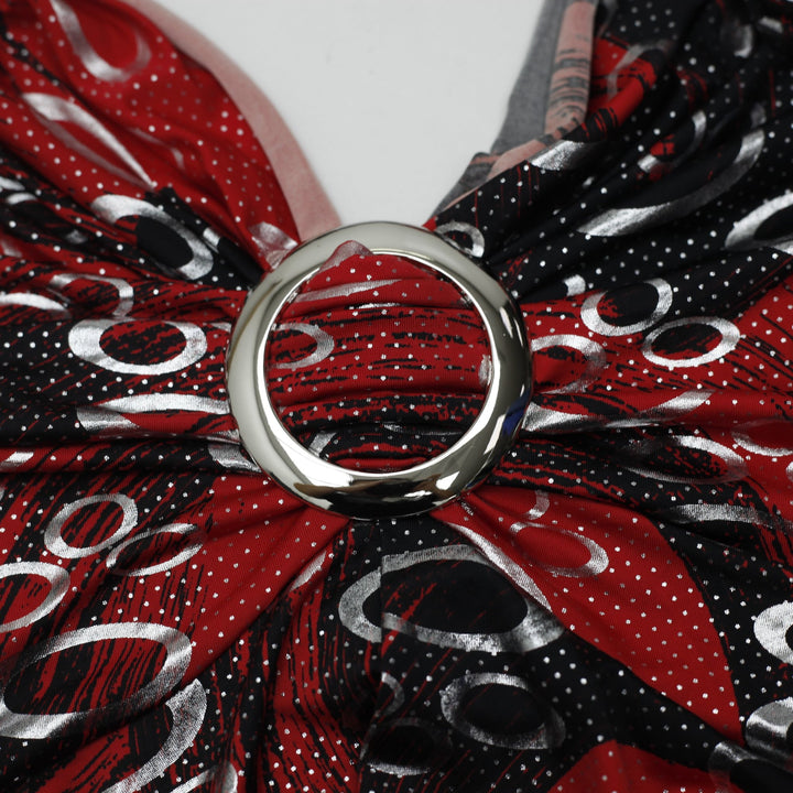 Y2K Ladies Geometric Abstract Ring Print Halter Top Size L