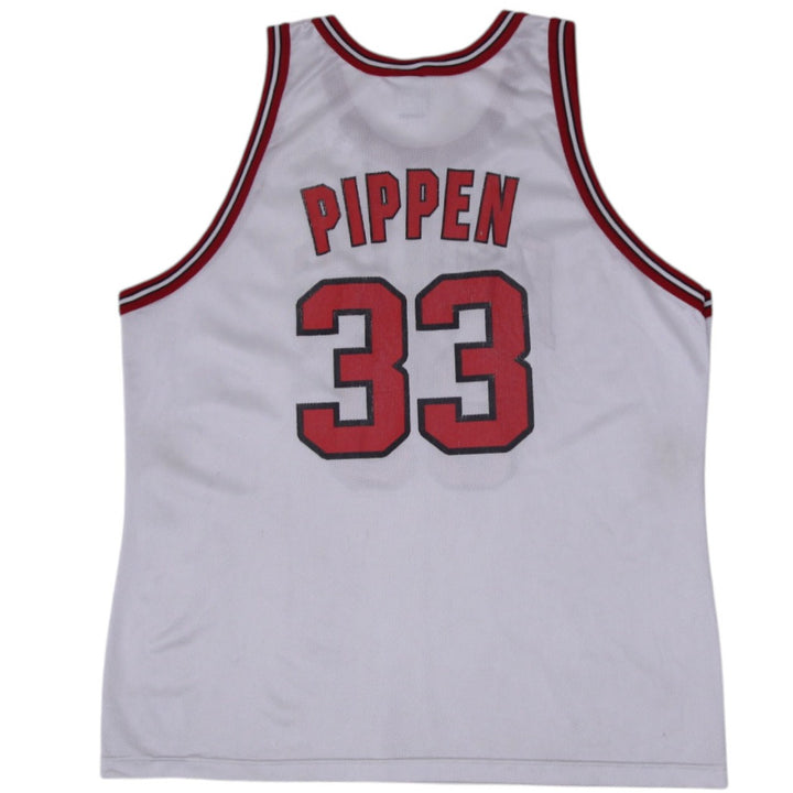 Vintage Champion Chicago Bulls Scottie Pippen #33 White Jersey Size 52 | Migration_Jerseys - Side View | Fashion Rerun