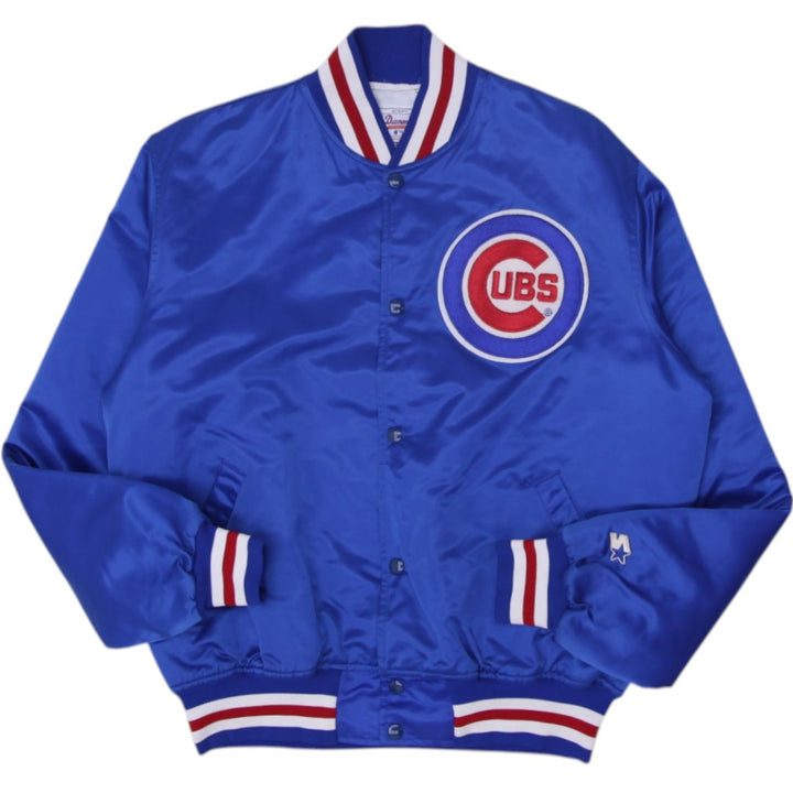 Vintage Chicago Cubs 80s MLB Starter Satin Bomber Snap Button Jacket L | Migration_Jackets | Fashion Rerun