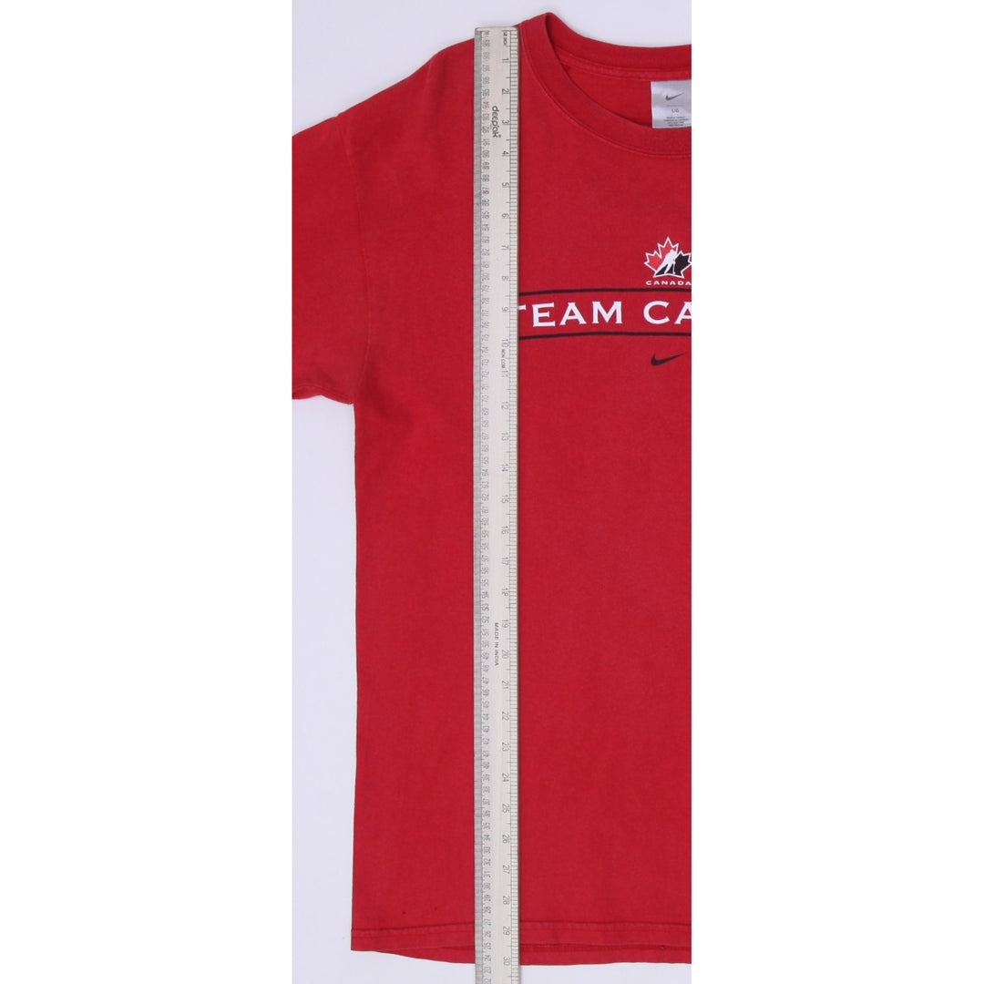 Mens Nike Team Canada T-Shirt Red Graphic Cotton Sports Size L