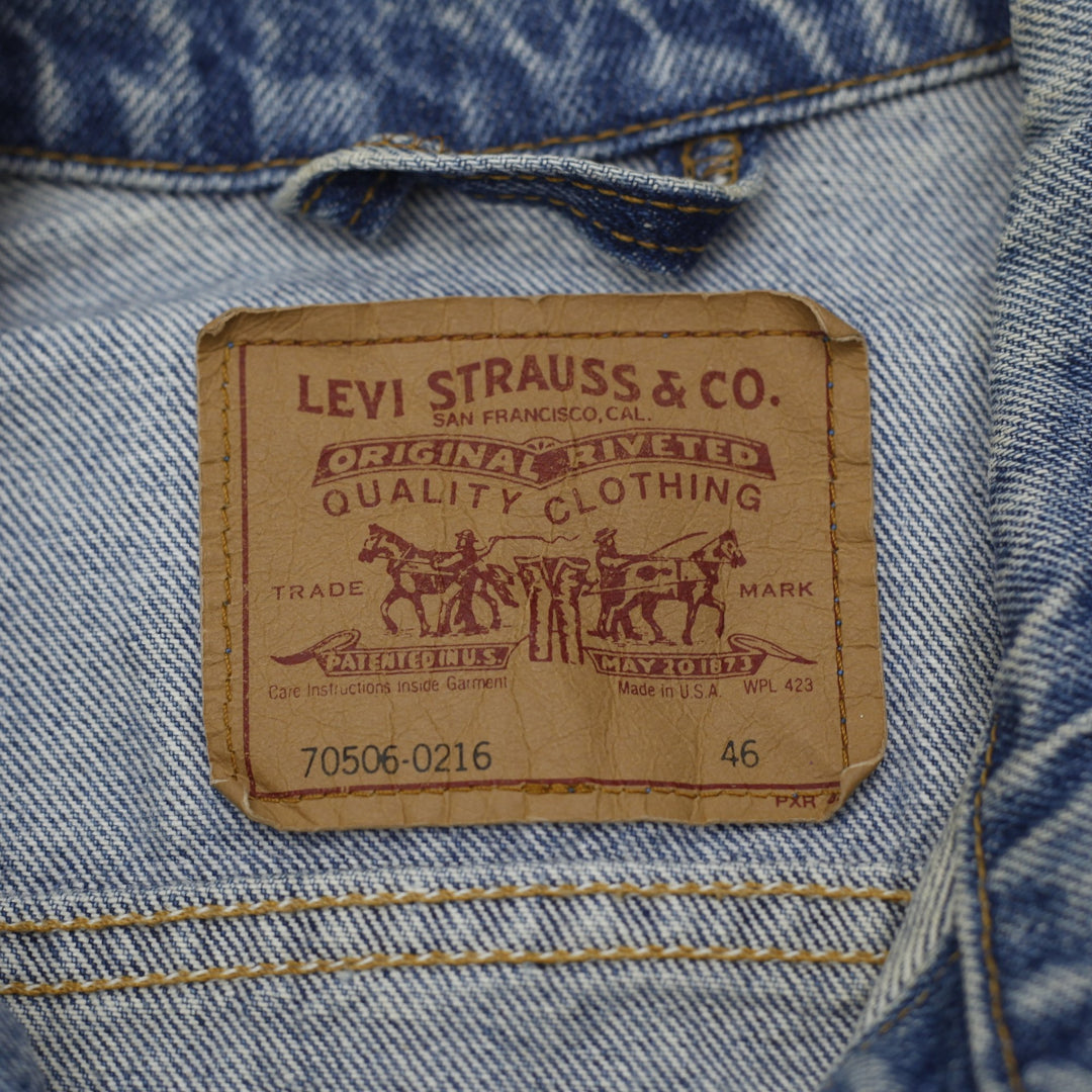 Vintage Mens Levi Strauss Denim Classic Trucker Jacket Size 48