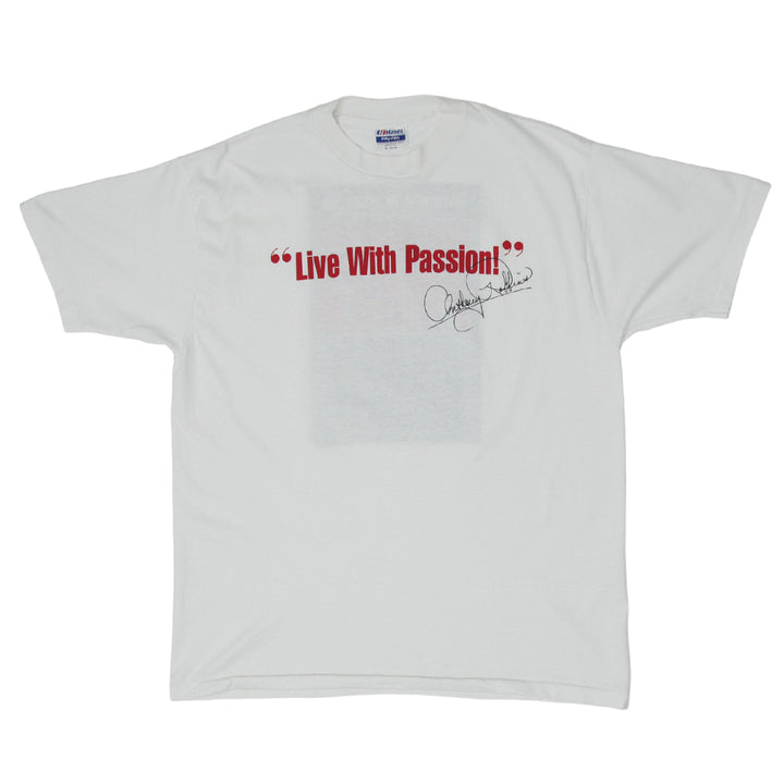 Vintage Anthony Robbins 'Live With Passion' T-Shirt S.Stitch Made in USA Hanes XL