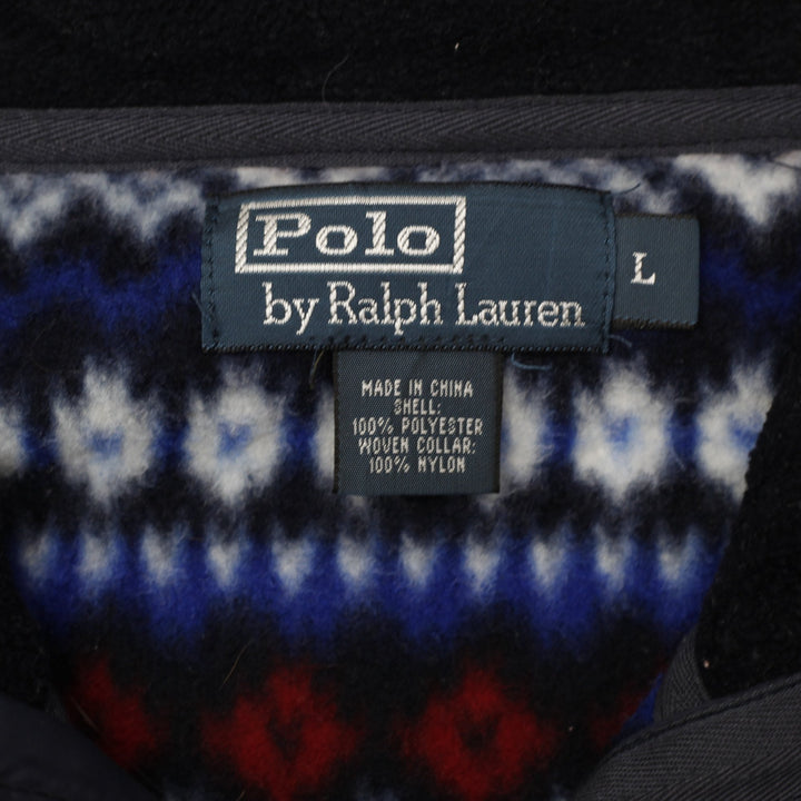 Vintage Mens Ralph Lauren Sweater Navy Fair Isle Fleece Quarter Zip | Migration_Knitwear & Sweaters - Back Vi | Fashion Rerun