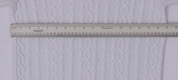 Vintage Ladies Ralph Lauren Sweater White Cable Knit 100% Cotton