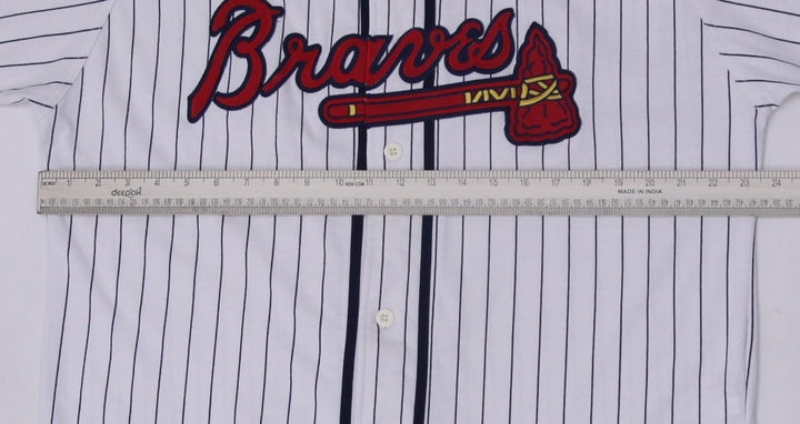 Vintage 1990s Atlanta Braves Baseball Pinstriped Button Jersey XL | Migration_Jerseys - View 6 | Fashion Rerun