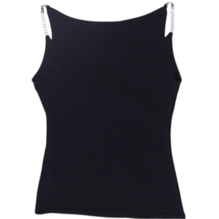 Y2K Ladies Strappy Sleeveless Black Tank Top Size 34 | Migration_Y2K Tops - Side View | Fashion Rerun