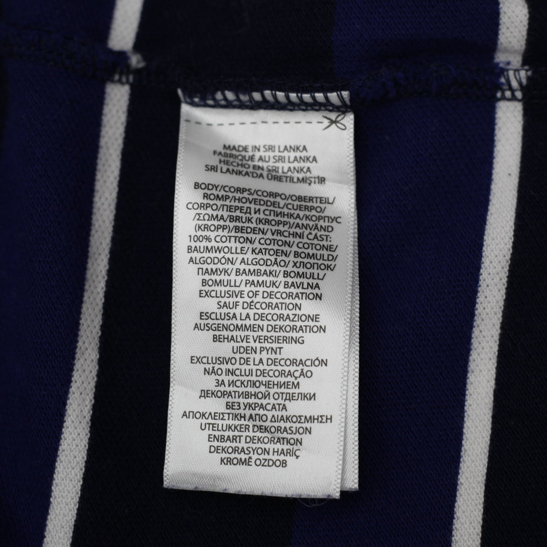 Mens Polo Ralph Lauren Custom Slim Fit Polo Navy Striped Cotton Size XS